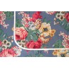 Mantel impermeable flores fondo celeste