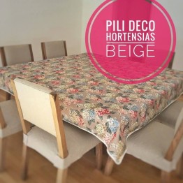 Mantel Impermeable hortensias beige