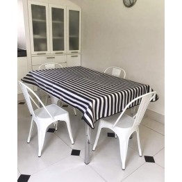 Mantel impermeable rayas negras y blanco