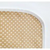 Mantel impermeable lunares beige y blanco