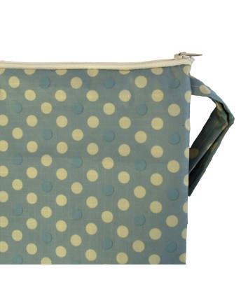 Neceser cuadrado lunares azul y crema