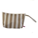 Neceser Rectangular rayas beige y blano