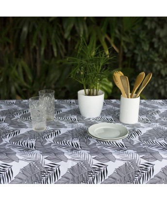 Mantel hojas gris