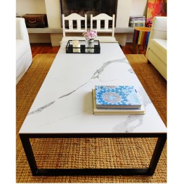 Mesa ratona - Carrara satinado - negra - 160x80