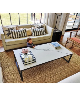 Mesa ratona - Carrara satinado - negra - 160x80