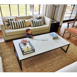 Mesa ratona - Carrara satinado - negra - 160x80