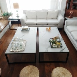 Mesa ratona - Carrara satinado - negra - 160x80