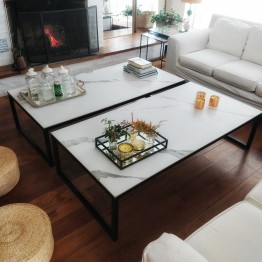 Mesa ratona - Carrara satinado - negra - 160x80