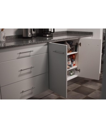 Mueble de cocina Pili a medida melamina gris y alerce