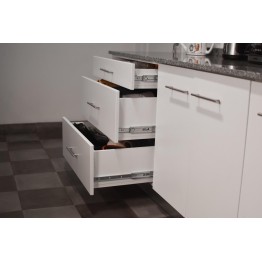 Mueble de cocina Pili a medida melamina gris y alerce