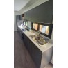 Mueble de cocina Pili a medida melamina gris y alerce
