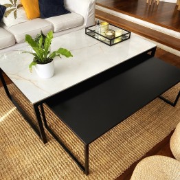 Mesa ratona - Carrara - negra - 140x80