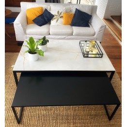 Mesa ratona - Carrara - negra - 140x80