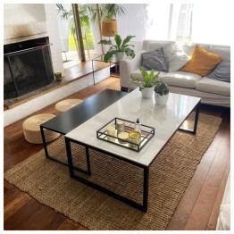 Mesa ratona - Carrara - negra - 140x80
