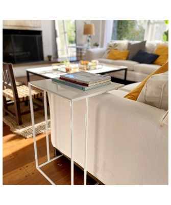 Mesa arrime C esbelta blanca 40x40