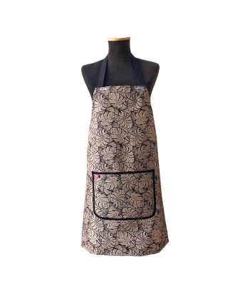 Delantal hojas beige y negro