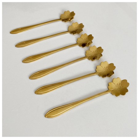 set x 6 cucharas flor