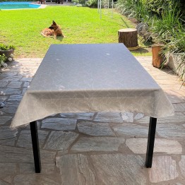 Mantel antimanchas hojas banano beige
