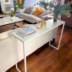 Mesa consola de hierro blanco