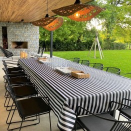 Mantel impermeable rayas negras y blanco