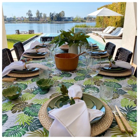 Mantel Impermeable Hojas Modernas