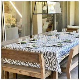 Mantel gabardina dibujos gris y blanco