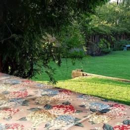 Mantel Impermeable hortensias beige