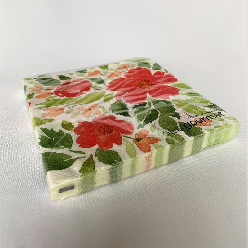 Servilletas de papel flor roja