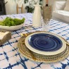 Mantel antimanchas batik azul y blanco
