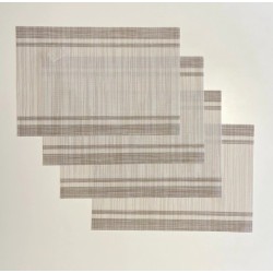 Pilideco.individuales beige raya blanca