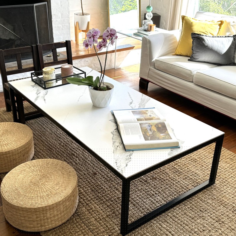 Mesa ratona carrara satinado negra 160x80 | Pili Deco