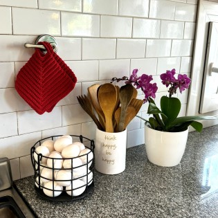 Agarraderas crochet algodón rojas pack x2 | Pili Deco