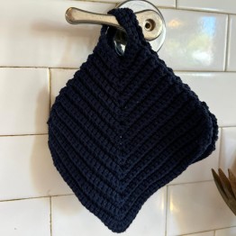 Agarraderas crochet algodón azules pack x2 | Pili Deco