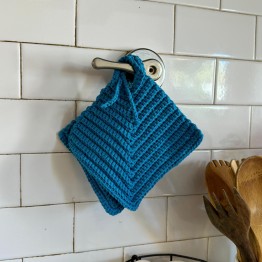 Agarraderas crochet algodón turquesa pack x2 | Pili Deco