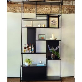 Biblioteca Aurea acero y madera | Pili Deco
