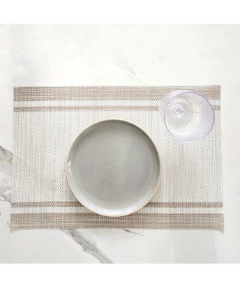 Pilideco.individuales beige raya blanca