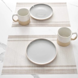 Individual PVC beige raya blanca | Pili Deco