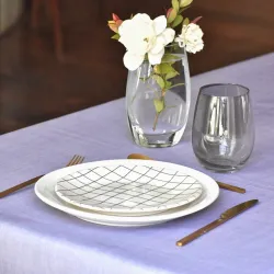Pili Deco.Mantel de tela antimanchas gris liso