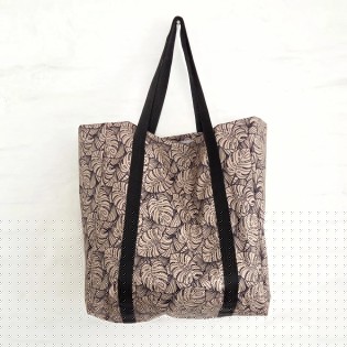 Bolso Super hojas beige y negro | Pili Deco