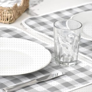 Individual impermeable escocés gris | Pili Deco