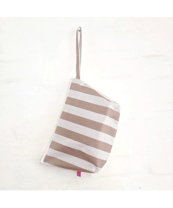 Pili Deco.Neceser Rectangular rayas beige y blano
