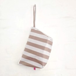 Neceser rectangular rayas beige y blanco | Pili Deco