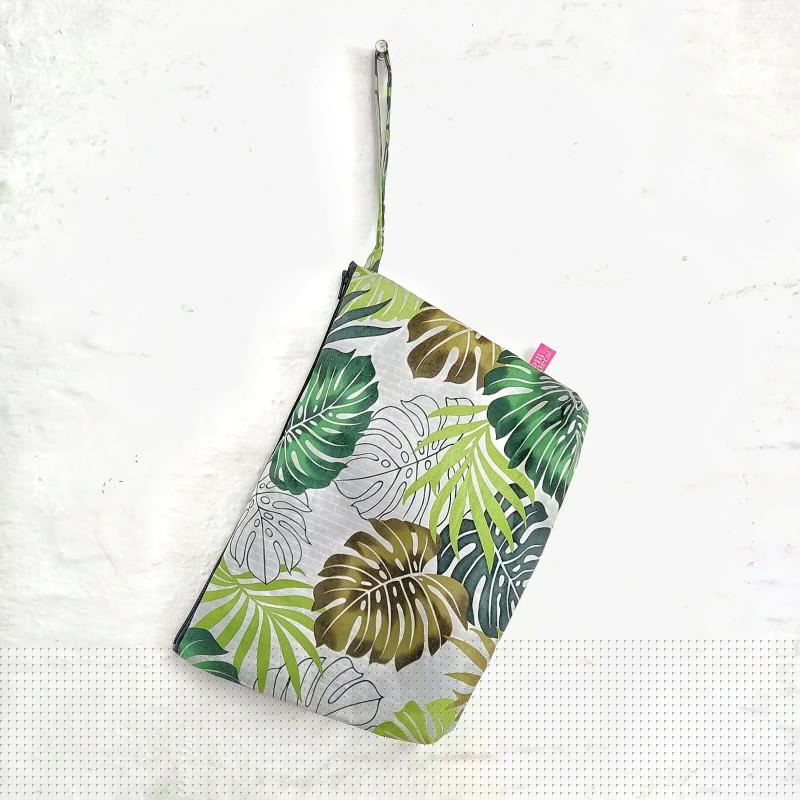 Neceser rectangular hojas modernas | Pili Deco