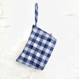 Neceser rectangular escoces azul | Pili Deco