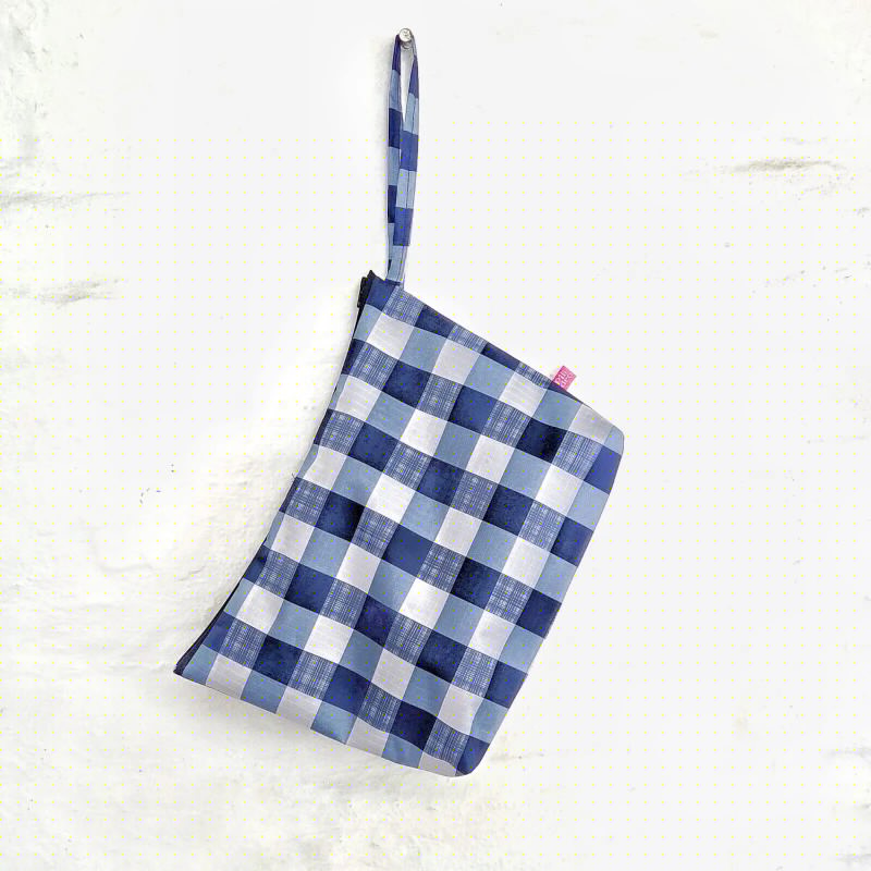 Neceser rectangular escoces azul | Pili Deco