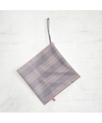 Neceser cuadrado multiraya rojo | Pili Deco