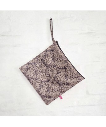 Neceser cuadrado hojas beige y negro | Pili Deco