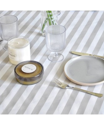 Mantel impermeable rayas gris perla | Pili Deco
