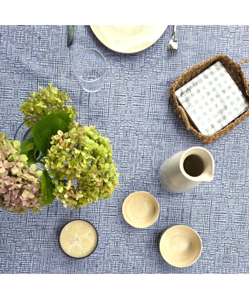 Mantel impermeable tramado gris | Pili Deco