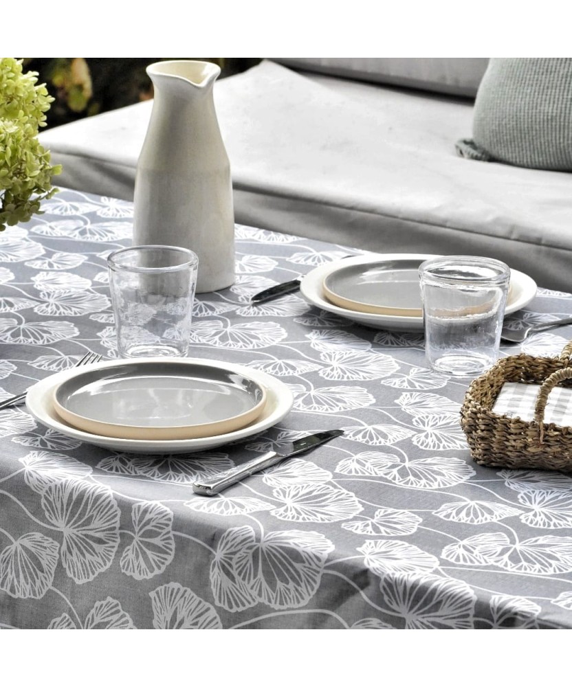 Mantel impermeable ginkgo gris | Pili Deco